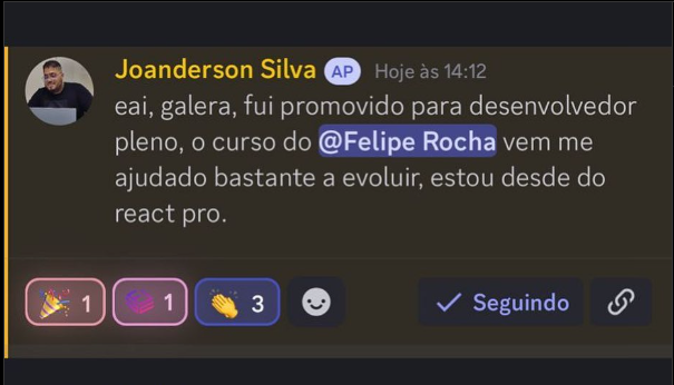 Depoimento de Joanderson Silva sobre sua promoção para desenvolvedor pleno