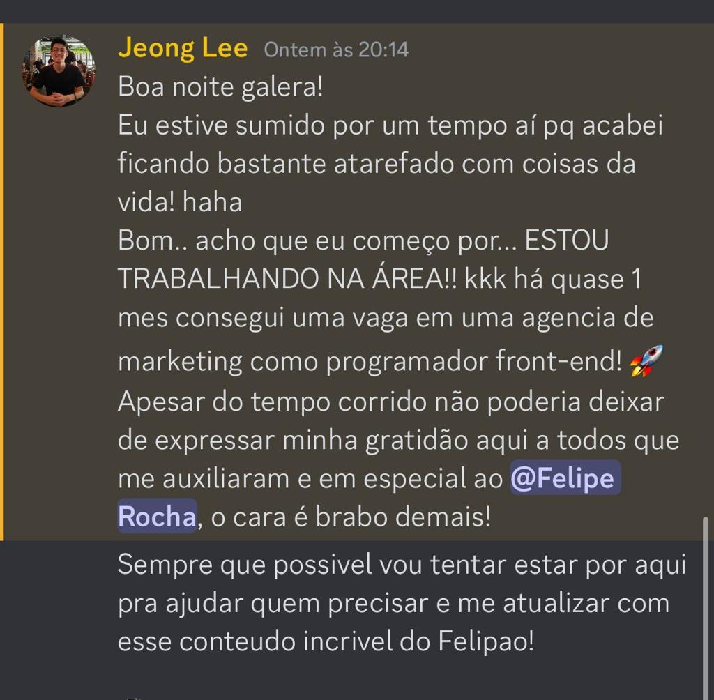 Depoimento de Jeong Lee sobre seu primeiro emprego na área